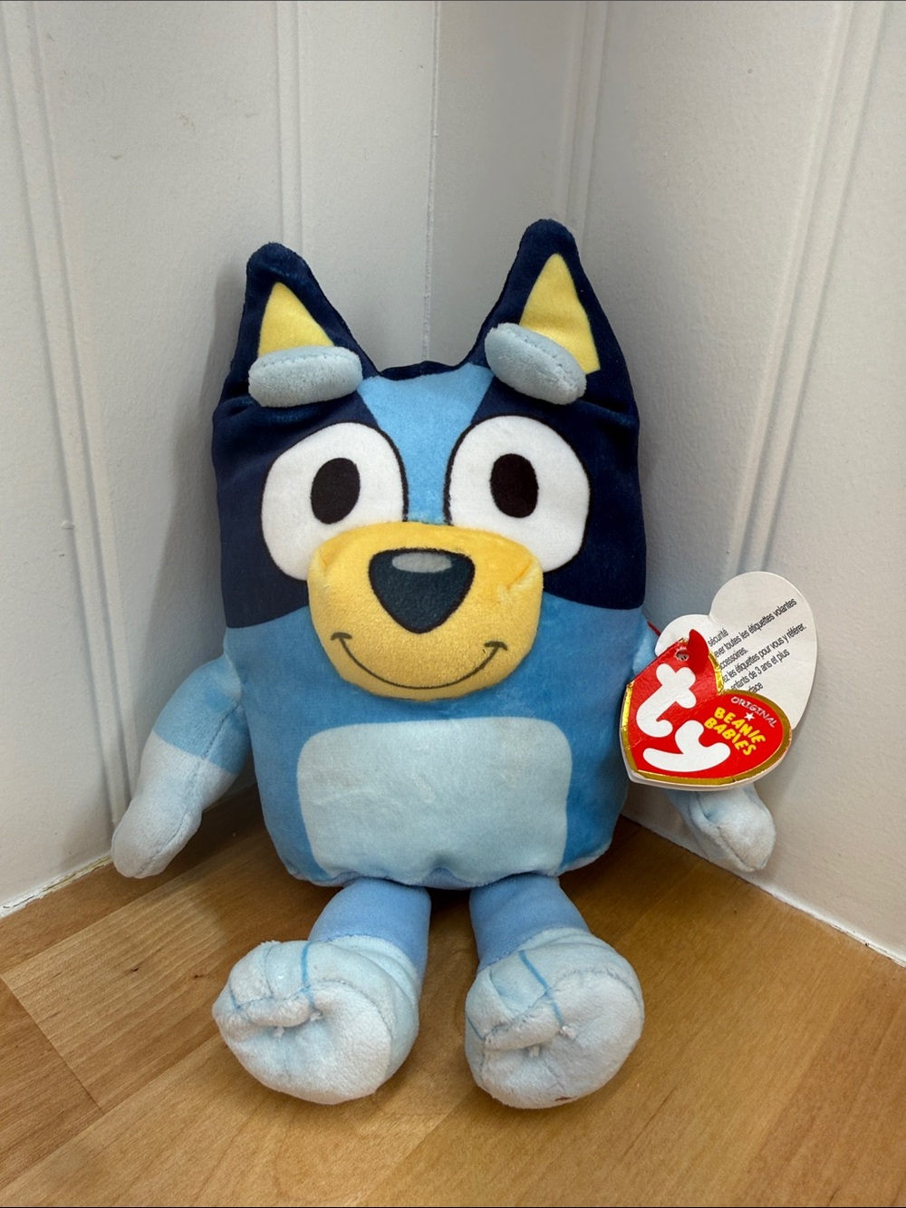 Ty Bluey Plush with Navy, Sky Blue, Yellow and White Accents
